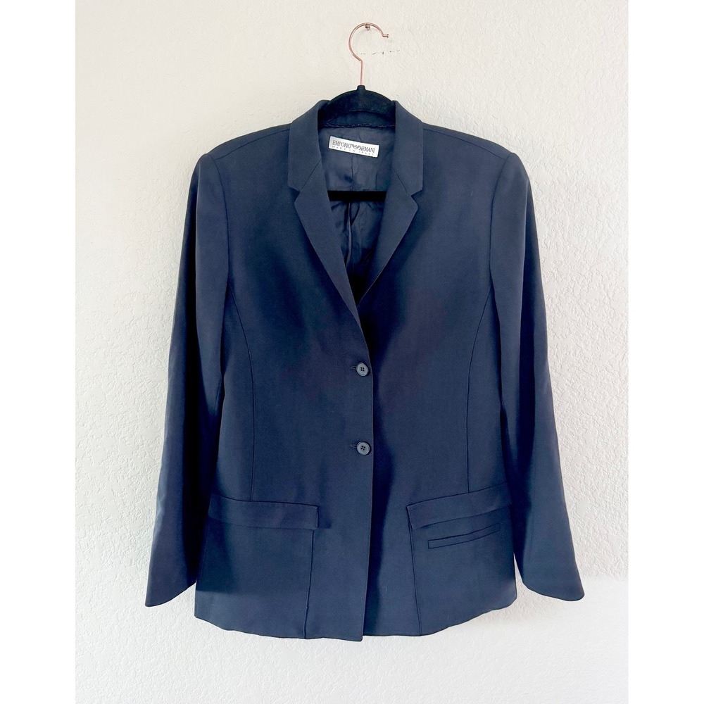 Emporio Armani Women's Black Single Breasted Blazer Jacket Size M Excellent Con